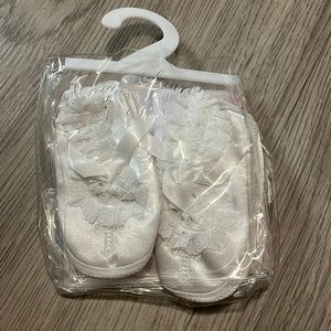 Baby christening socks and booties